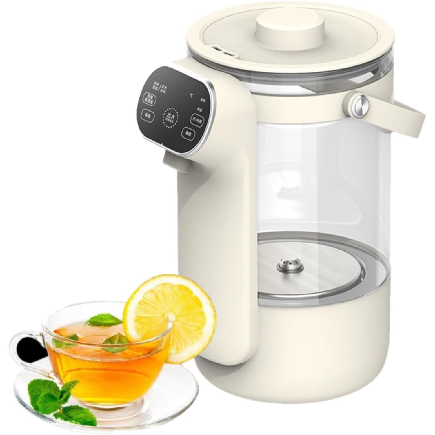 Bollitore elettrico 3L 800W bollitore in vetro a ebollizione rapida con funzione di mantenimento al caldo, spegnimento automatico e protezione contro il surriscaldamento, senza BPA, funzione di