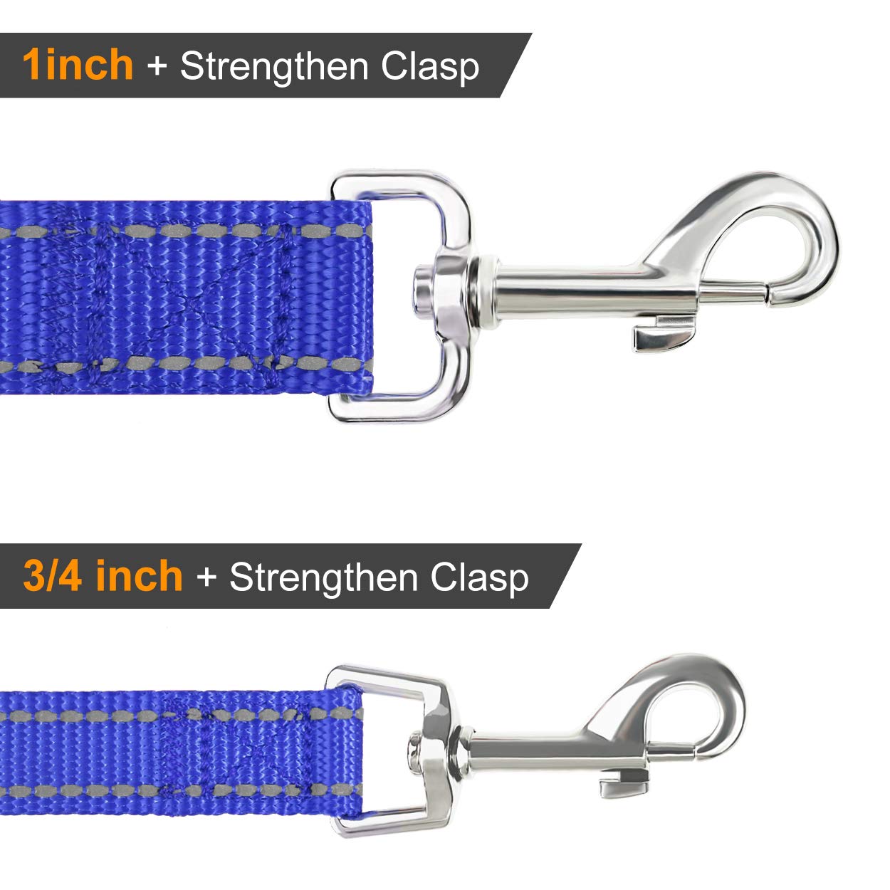 Joytale Guinzaglio per Cani,1.2m x 2.5cm,Doppia-faccia m,Catarifrangente Guinzaglio per Cane Imbottito con maniglia, Guinzaglio Addestramento per Cani di Taglia Media Grande,Blu Navy