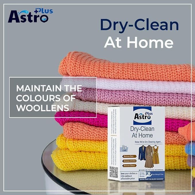Astro Plus + Liquid Detergent 1 Liter and Dry Clean At Home (10 Wipes 2 Piece Combo)
