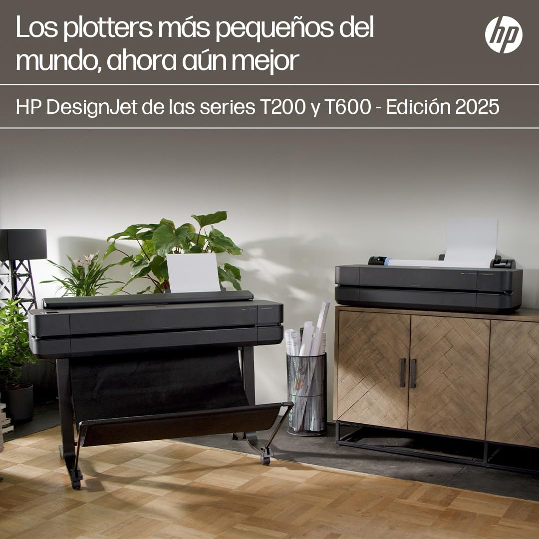 HP DesignJet T630, 61cm (5HB09D), Impresora Gran Formato, Plotter, Estándar A4-A1, 76 Impresiones A1/h, Wi-Fi, Ethernet,USB, 2400x1200 dpi, Metal Reciclado,Edición 2025, Garantía 1 Año, Click, Negro