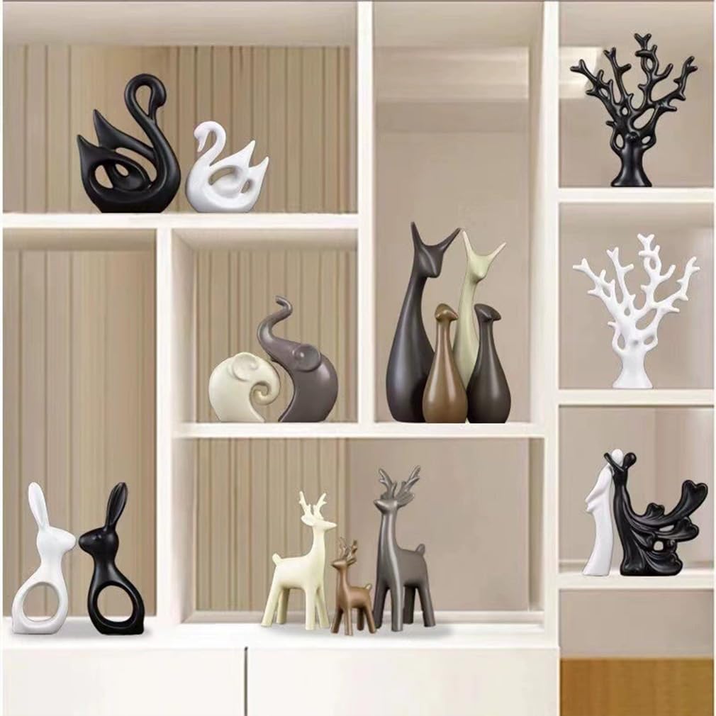 Ceramiczna statuetka ceramiczna, rzeźby zwierząt, ornament, porcelanowa, kreatywna ceramika, statuetki, dekoracja na półkę, dekorację stołu, dekoracja domu, prezent 36#