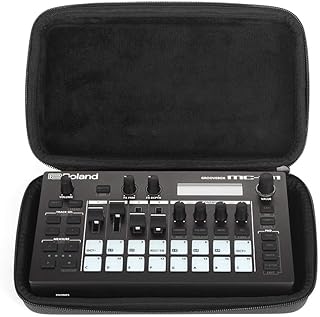 Analog Cases Glide Case for Roland MC-101 or Similar Groovebox (Transport Bag/case Made of Molded and Waterproof EVA, Integrated mesh Pocket), Black.