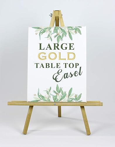 Caballete de mesa de madera para letrero de boda, caballete de mesa para Displa, fabricado en Estados Unidos, viene en madera natural, oro, oro