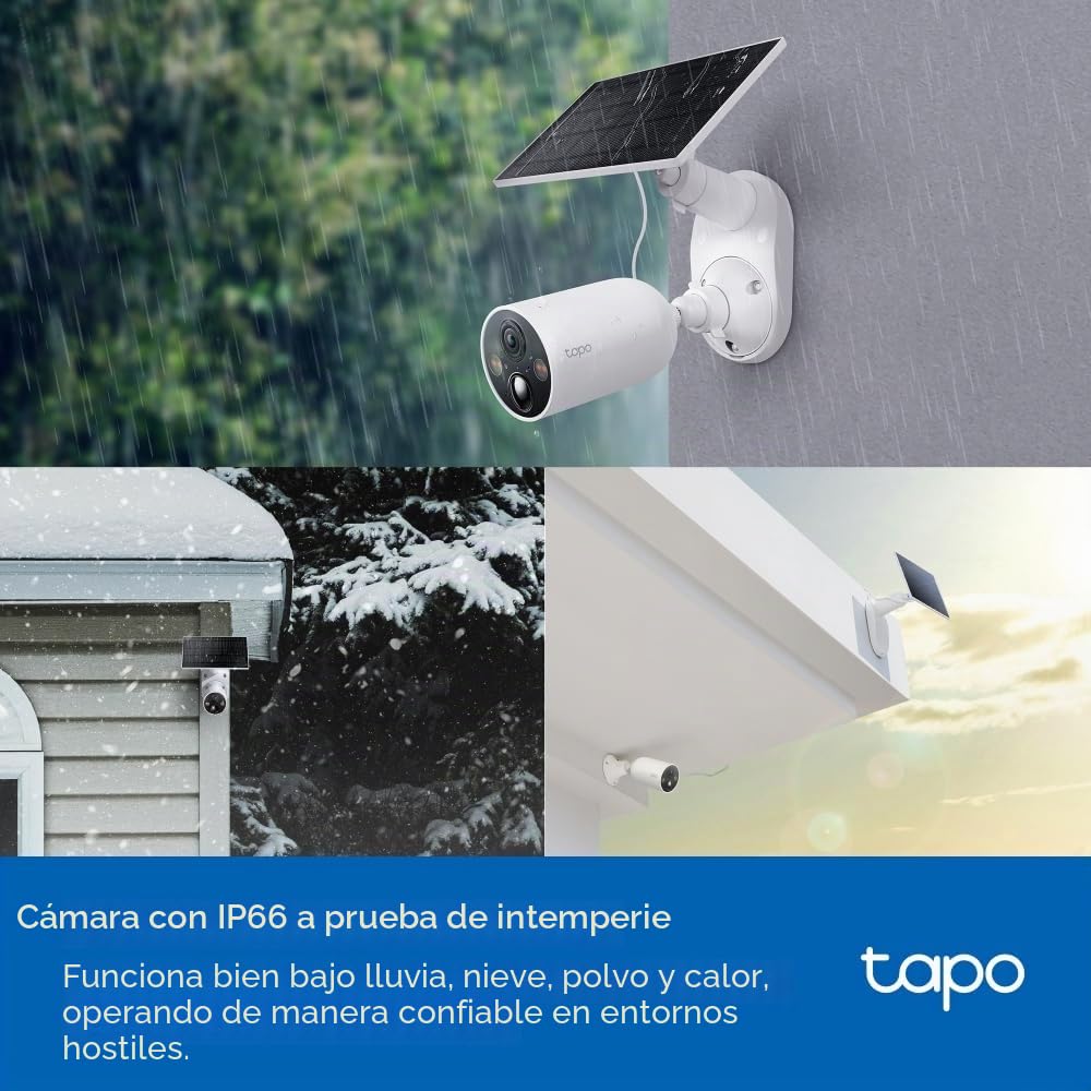 Tapo TC85 KIT, 2K QHD 4MP Kit de cámara de seguridad alimentada por energía solar, detección de IA gratuita, persona, mascota y vehículo, visión nocturna a color, carga solar continua, IP66 resistente