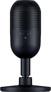Razer Seiren V3 Mini – Micrófono USB ultracompacto – micrófono de condensador de 14mm (patrón de captación supercardioide, sensor Tap-to-Mute con indicador LED, amortiguador incorporado) Negro