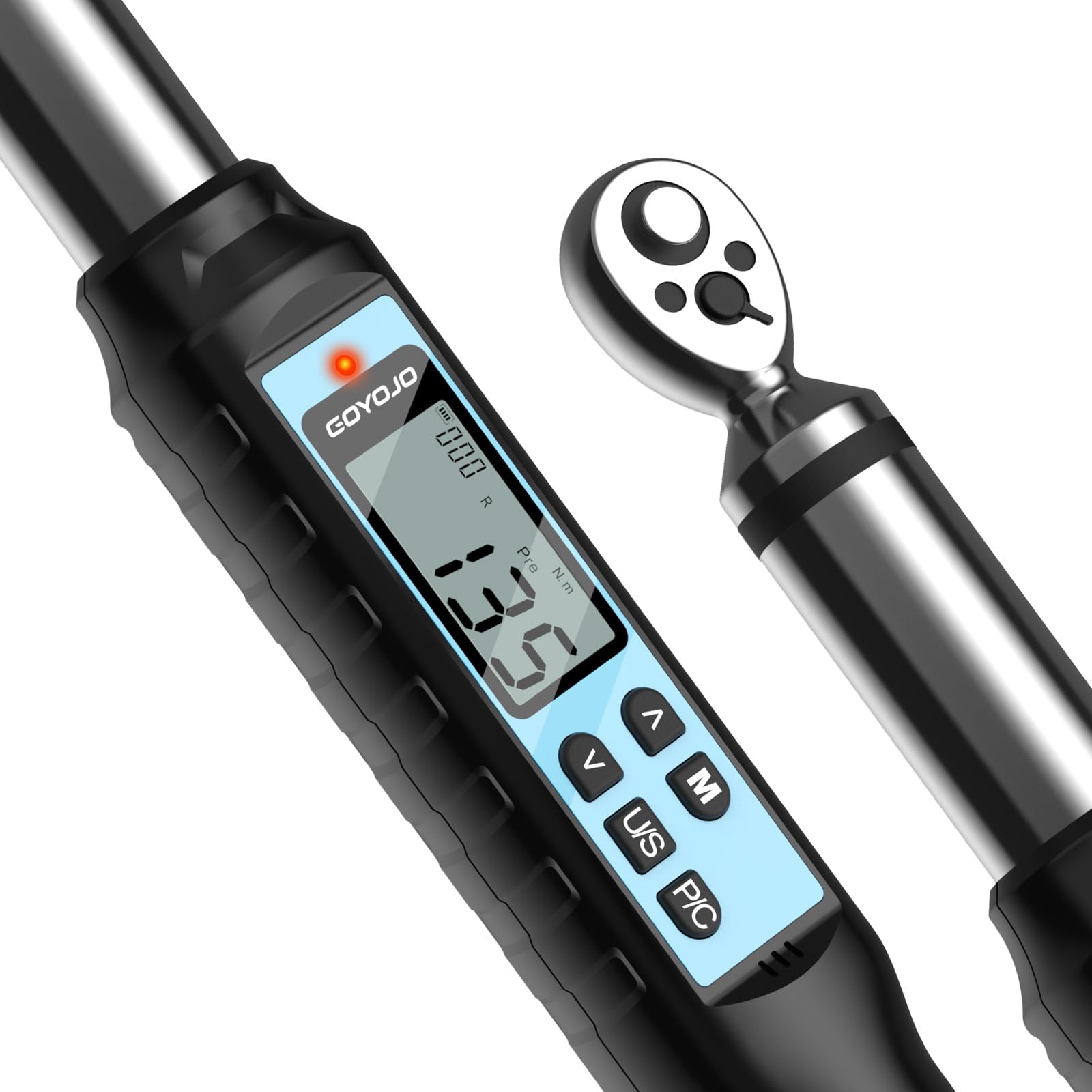 GOYOJO Digital Torque Wrench, High-Precision 3/8" Drive with Buzzer & LED- Accurate Clockwise ±2% / Counterclockwise ±2.5% - Image 2