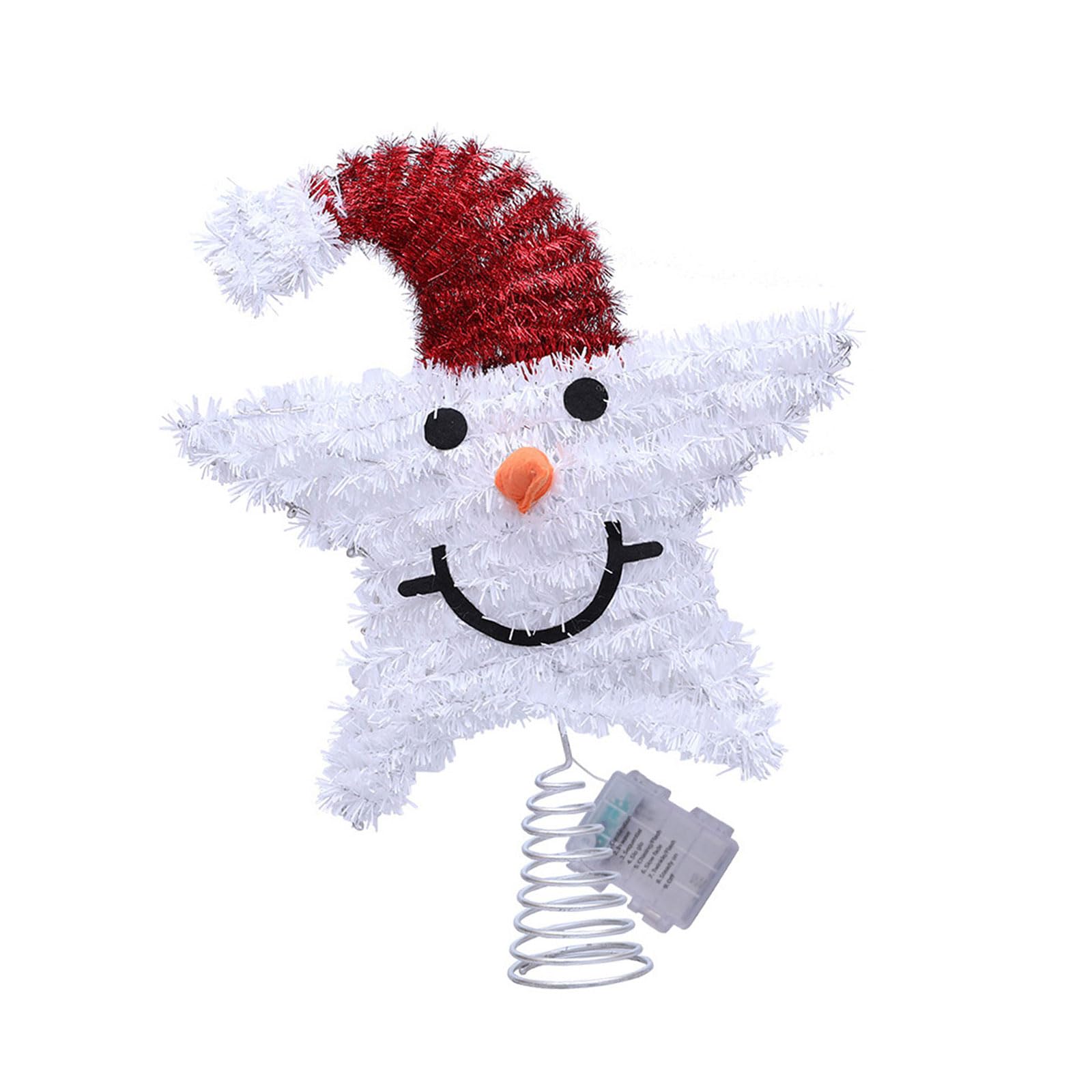 KAQNTUD Made of Iron Snowman Star Tree Toppers Warm Light Christmas Decoration for Festivals Home Decorations Christmas Decoration Star Made of Iron