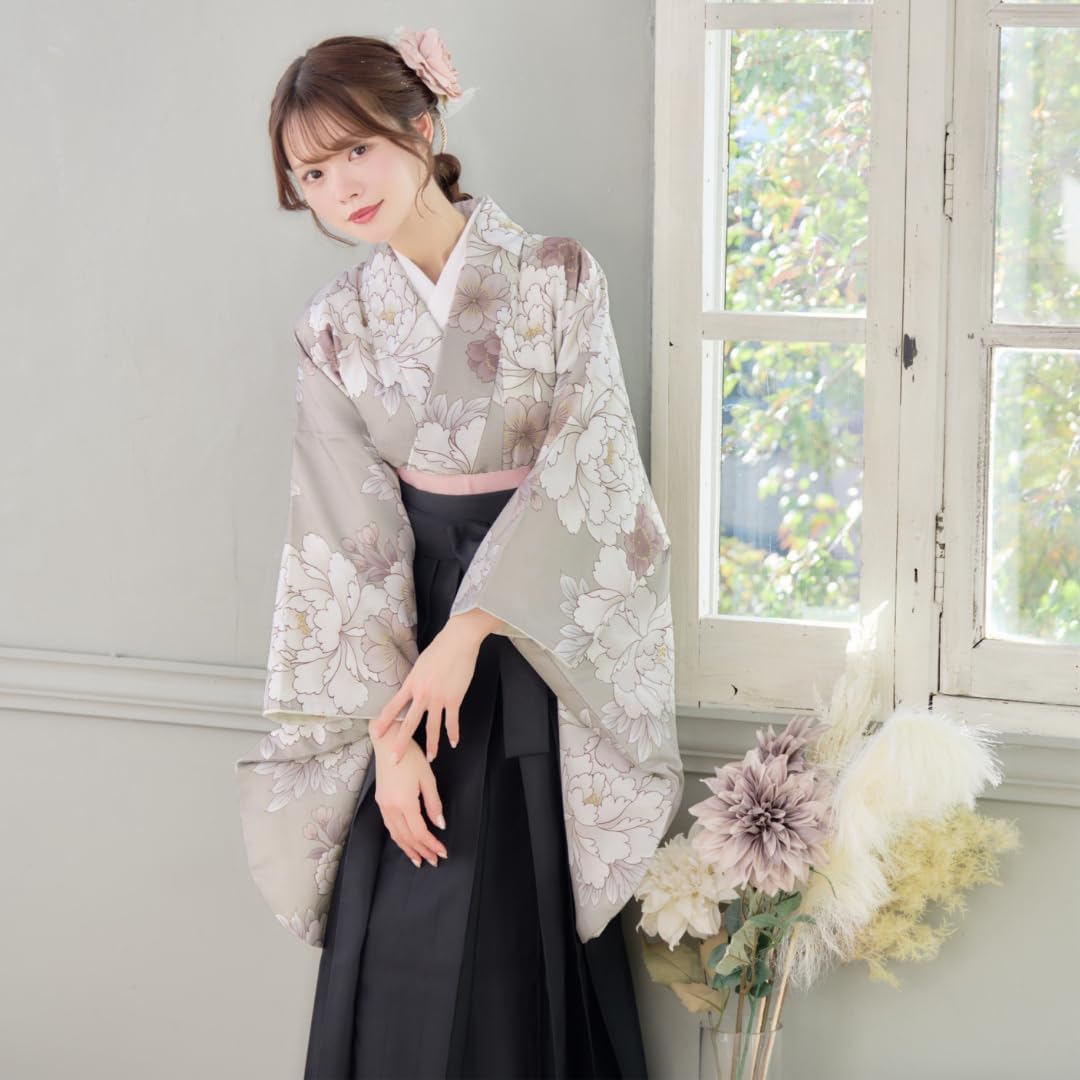 M3904 着物淡雪 注染浴衣 本染め 浴衣 Kansai 大人の花模様 WOMEN