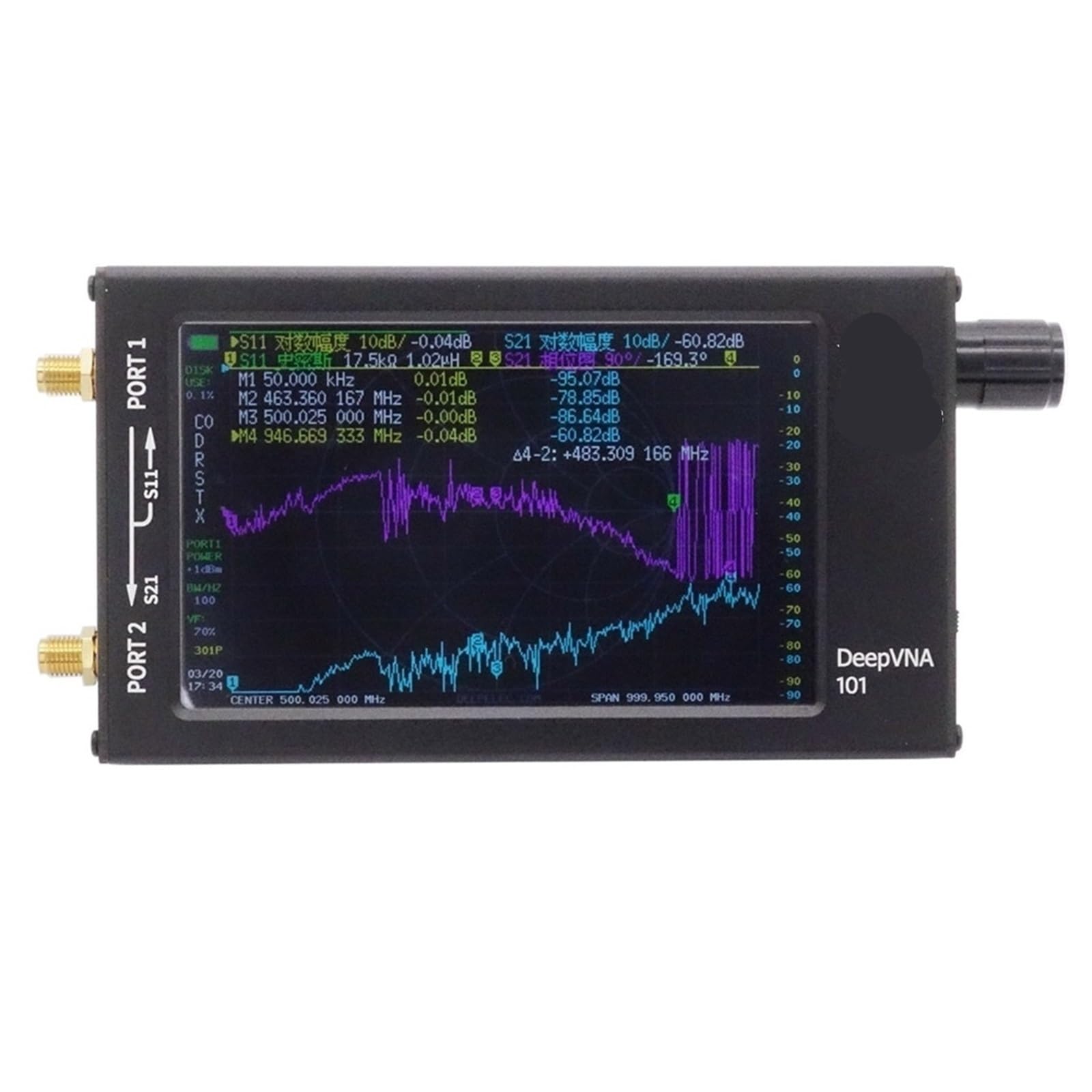 Analizator sieci, Analizator Sieci VHF/UHF: Miernik SWR 4,3" 10k-1,5 GHz HW3.2 | LCD IPS, Metalowa Obudowa