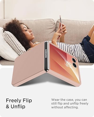 Vista 103 de Miimall Funda delgada para Galaxy Flip 7 con protector de pantalla integrado, grado militar, a prueba de golpes, a prueba de caídas, antiarañazos