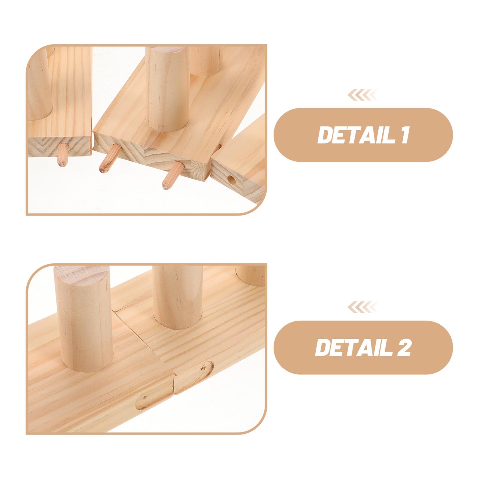 Métier à Tisser en Bois Modulable 4 Segments 33 X 7,1 X 7,1 Cm pour Couvertures en Laine Épaisse, Outil de Tricotage Manuel, Fournitures Artisanales pour Tissage et Confection