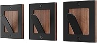 Vista 22 de Homeforia Ganchos de madera de nogal, madera de nogal de alta gama y metal negro para colgar en la pared, ganchos modernos de mediados de siglo