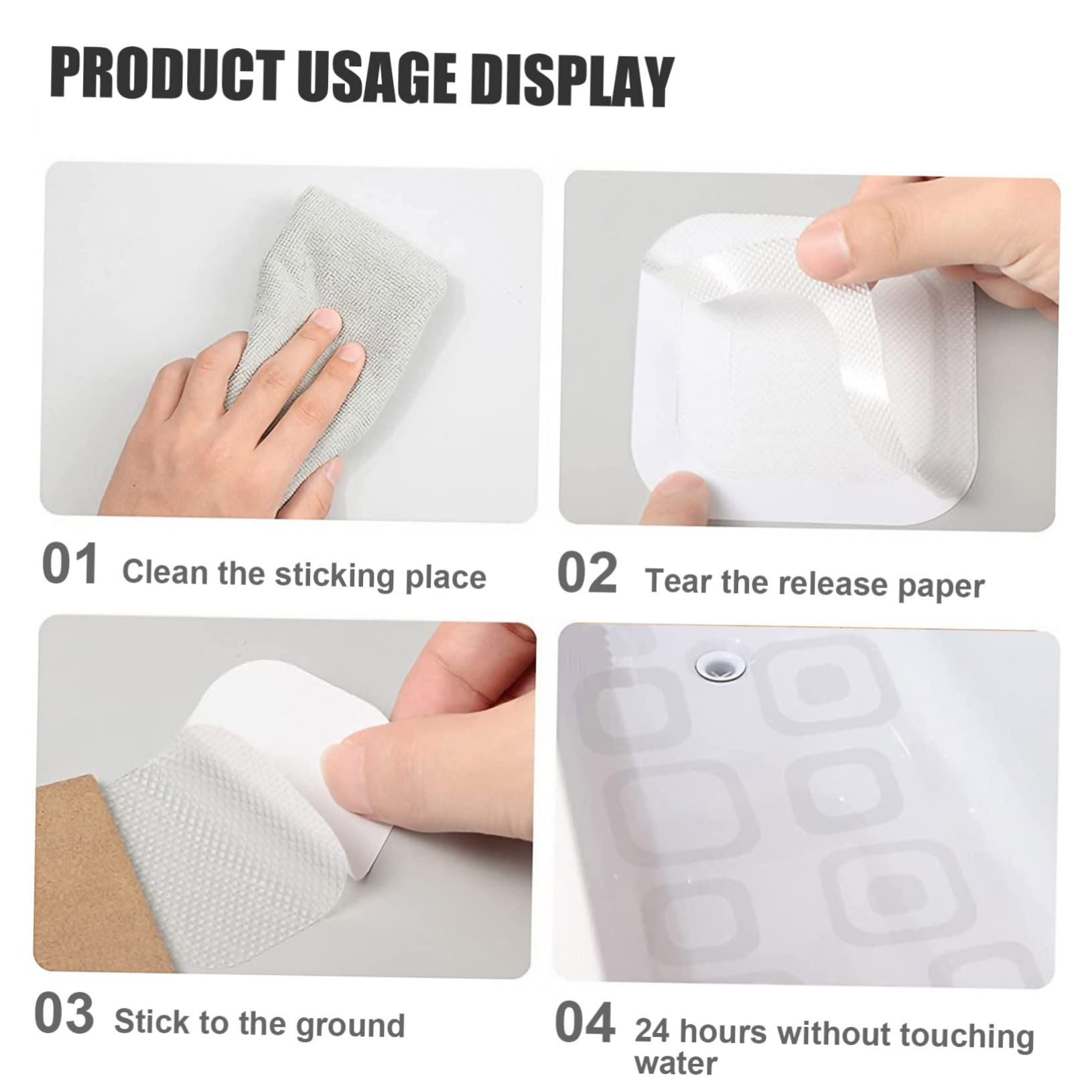 IMIKEYA 80piezas Pegatinas Antideslizantes para Baño De Adhesivos Impermeables para Ducha y Bañera Diseño Forma De Seguridad Superficies Resbaladizas