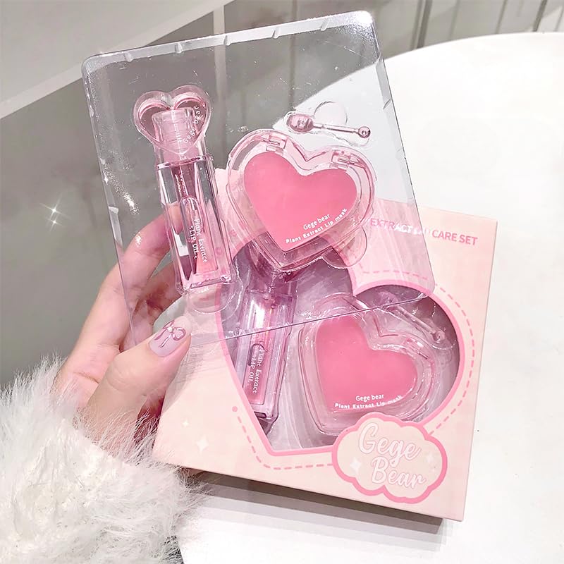 Gege Bear Plant Extract Lip Oil & Mask Duo – 24H Hydration & Shine | Natural Lip Care for Dry, Chapped Lips | Lightweight, Non-Greasy Formula | Rosa Canina Fruit Oil for Fuller, Smoother Lips for Women-image-19