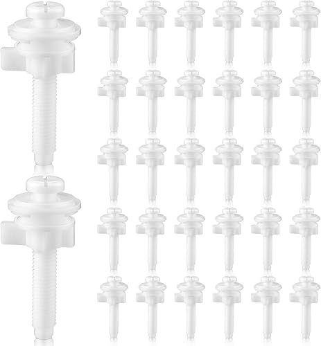 Jetec 2 Pieces Toilet Seat Screws Replacement Kit Plastic Bolts with Plastic Nuts and Washers Parts Kit for Fixing The Top Toilet Seat, White