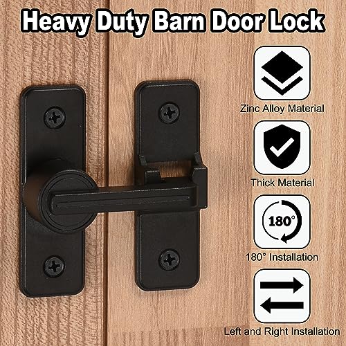 uxcell Barn Door Lock Latch, 180 Degree Sliding Barn Door Locks, Security Gate Latches for Barn Gate, Garden, Cabinet, Closet - Image 3