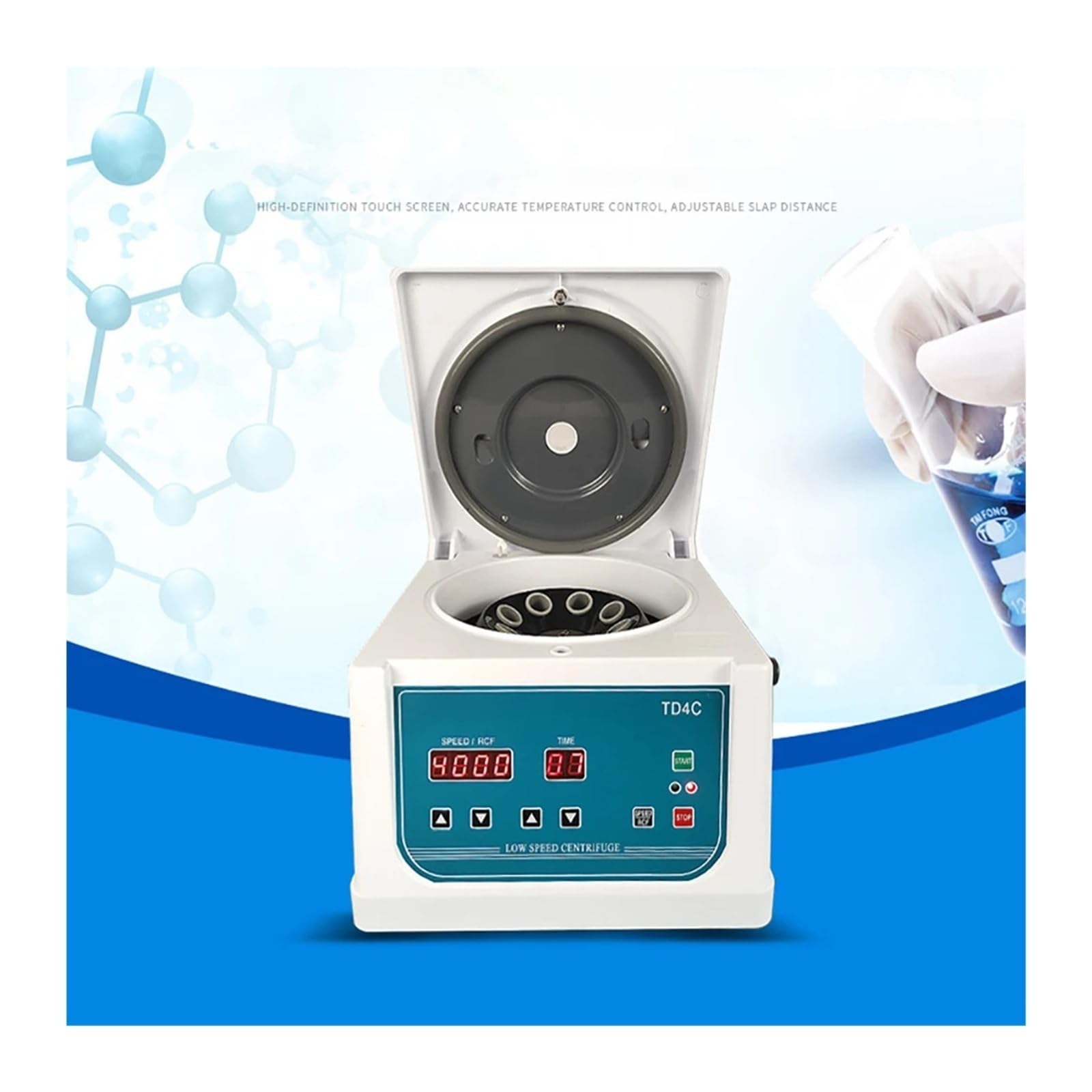 Centrífuga De Baja Velocidad 0-4000RPM Máquina Centrífuga De Práctica De Escritorio Ajustable 2150XG Con Temporizador Y Pantalla LCD Control de velocidad | 12X5/10ML
