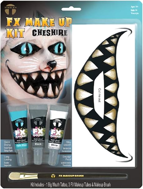Kit De Tatouage Pour Adultes Et Adolescents Avec Motif De Chat Du Cheshire Et Pinceau Amazon Fr Animalerie