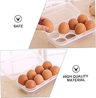 Vista 5 de Soporte para huevos para refrigerador, 2 unidades, 8 huevos, caja de almacenamiento para refrigerador, cartones de plástico, soporte protector
