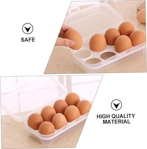 Miniatura 5 de Soporte para huevos para refrigerador, 2 unidades, 8 huevos, caja de almacenamiento para refrigerador, cartones de plástico, soporte protector,