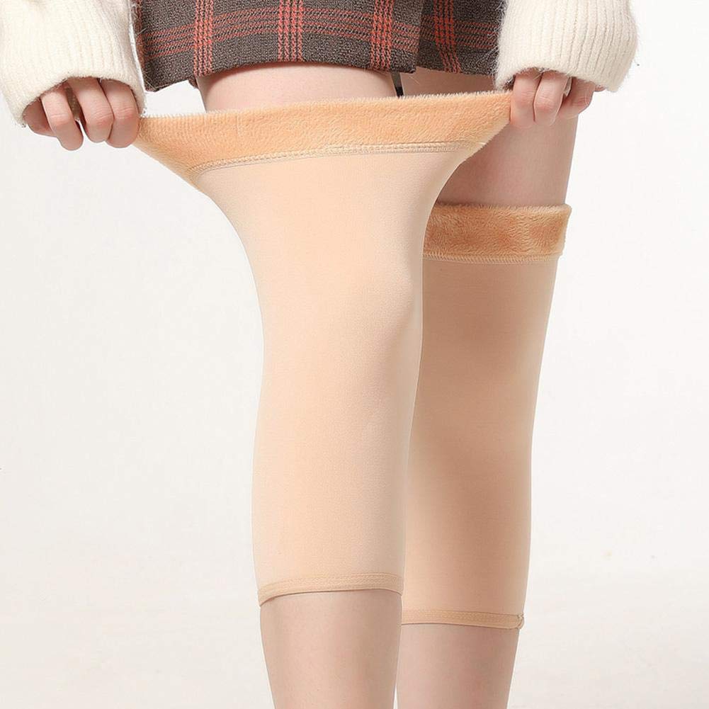 Starvis Unisex Thick Fleece Fur Snow Velvet Lined Over The Knee Cap/Pad Faux Fur Winter Leg Warmers Cover high socks (PACK OF 1 | BEIGE)-image-20