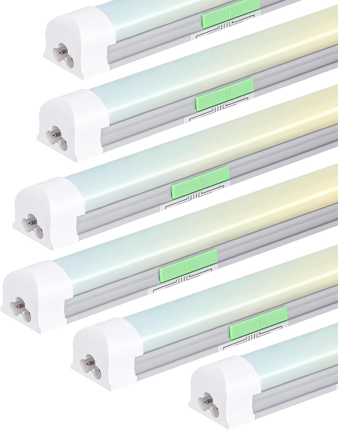 6 Pack 4FT Led Shop Lights,30W 3900LM 3000-6500K Tunable,T8 Tube Light with 6CCT,Milky Cover Linkable Fixture Lights for Workshop,Warehouse,Garage,Shop,Barn