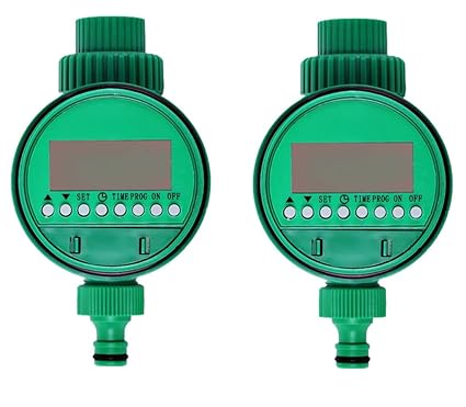 JERN Agro Automatic Intelligent Electronic Water Timer Rubber Gasket Solenoid Valve Irrigation Sprinkler Controller Leak-Proof (2, Digital)