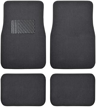 OKJHFD Carpet Car Floor Mats-Set of 4 Driver Passenger and fits Pads Grey Nylon,Rubber 11.5" L X 16.5" W-Rear MT-100 Cccfmso4Dpaupg
