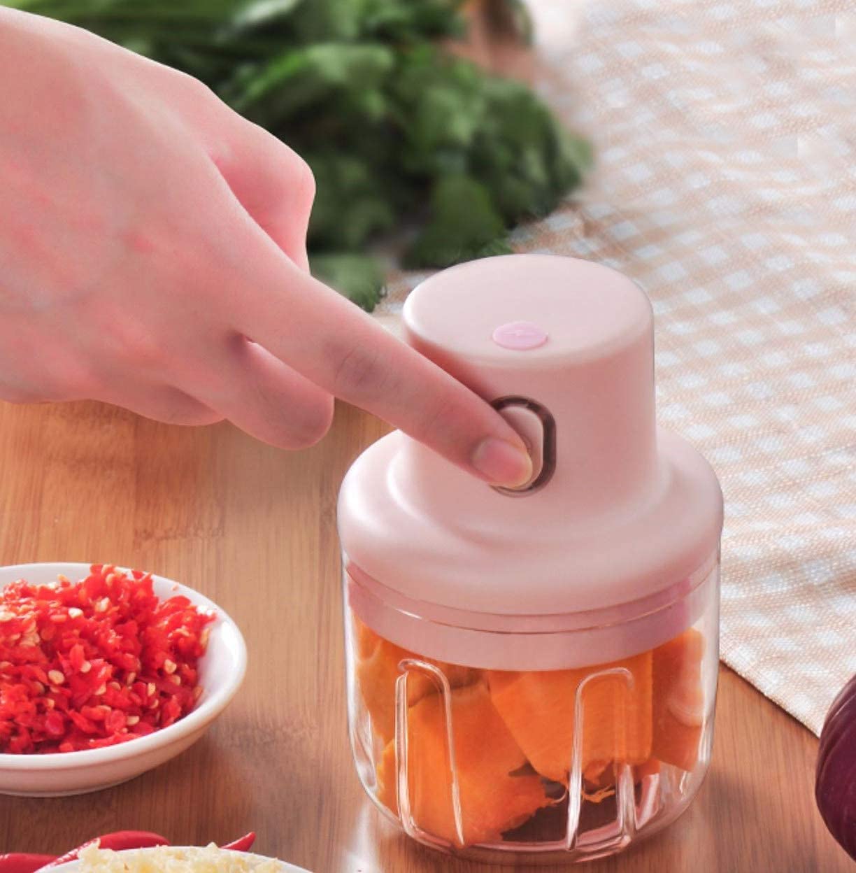 Buy Electric Mini Garlic Grinder Chopper Vegetable Meat Fruit Crusher