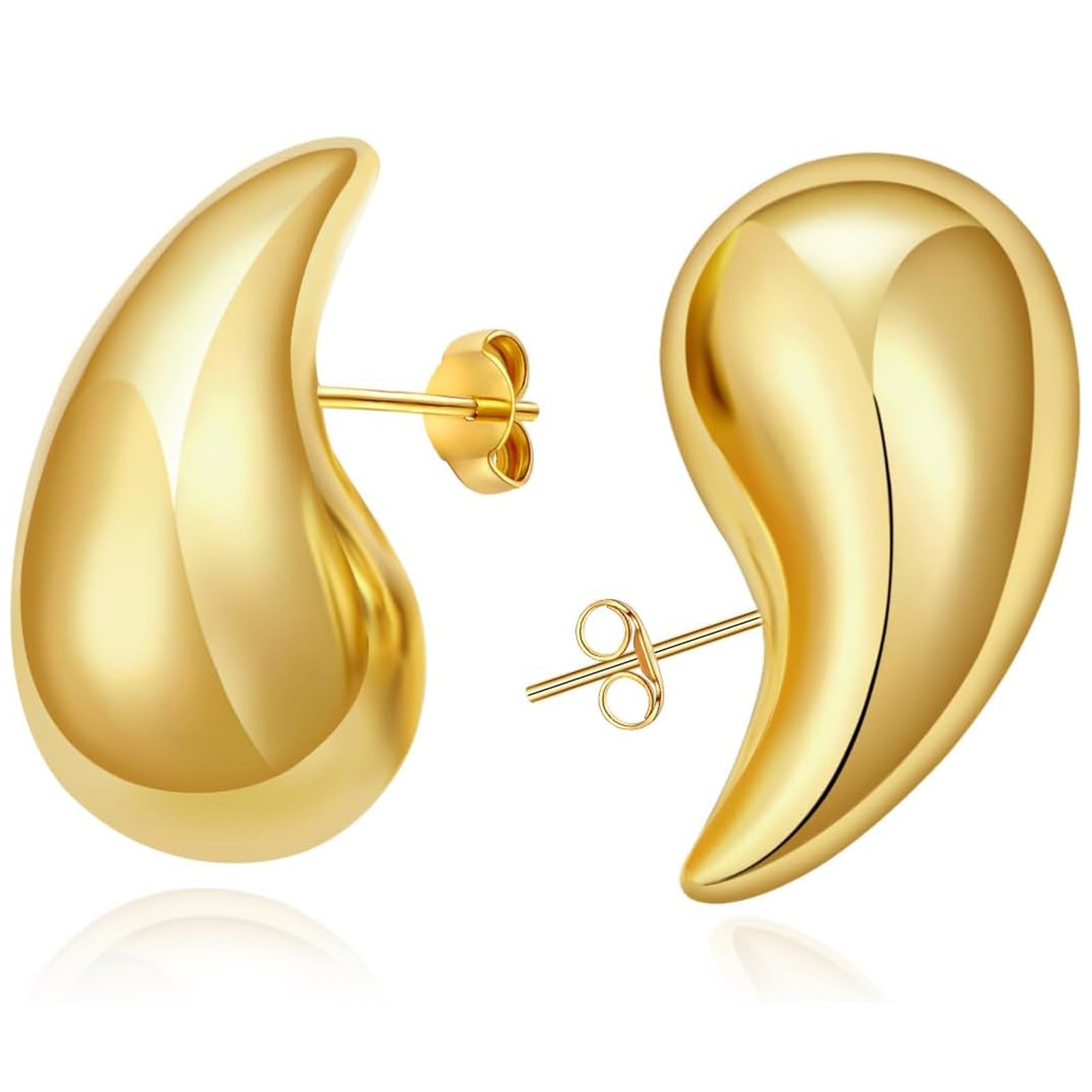 chimooPendientes Mujer Oro,18k Pendientes Gota de Agua Hipoalergénicos Pendientes Gota Dorados Aretes de Gota de Oro Ligeros Pendientes Mujer Dorados Aretes de Aro Gruesos de Oro para Mujeres y Niñas