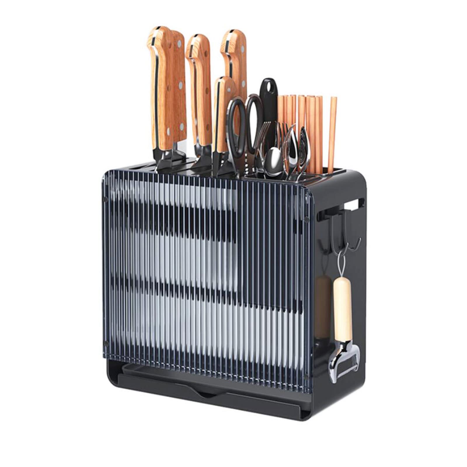 Support de planche à découper, support de couteaux, couverts et planche à découper, support de couteaux multifonctionnel, rangement d'ustensiles, pour un organisateur de cuisine sûr, propre et