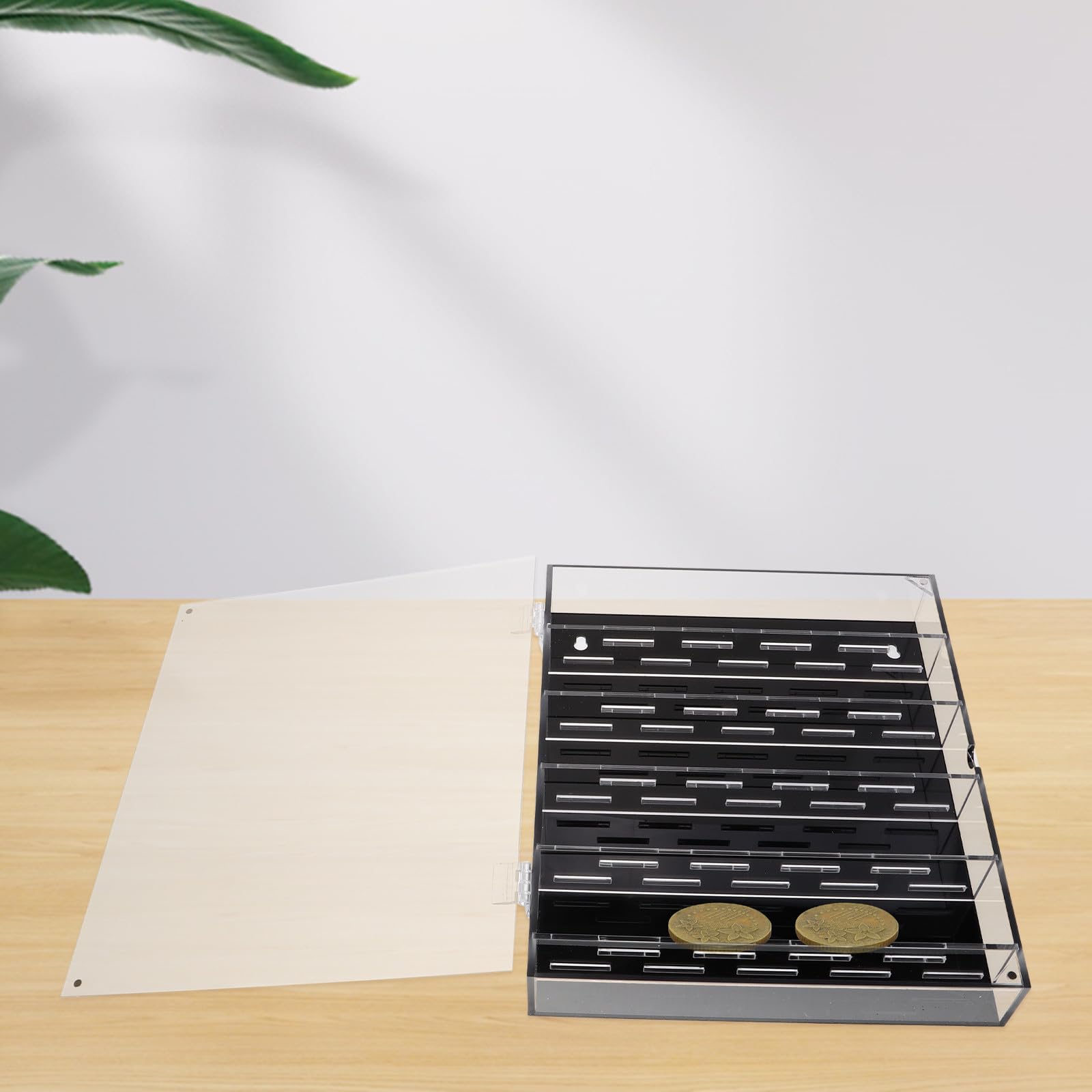 Caja Transparente para Coleccionar Monedas de Vidrio Orgánico, Pequeña Caja de Monedas para Exhibir y Proteger contra Deformaciones, Adecuado para Coleccionistas