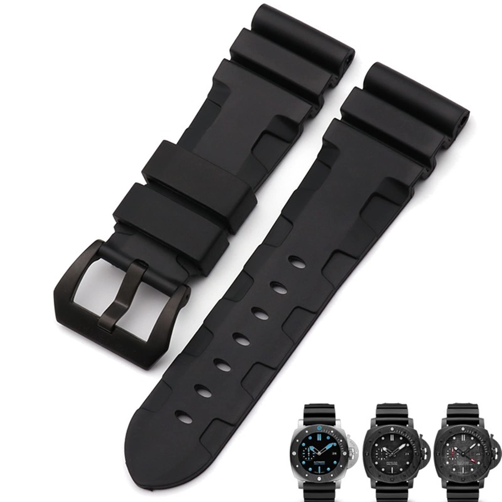 22mm 24mm 26mm cinturino in gomma naturale per Panerai Luminor PAM441 nero blu arancione sport cinturino orologio impermeabile strumenti