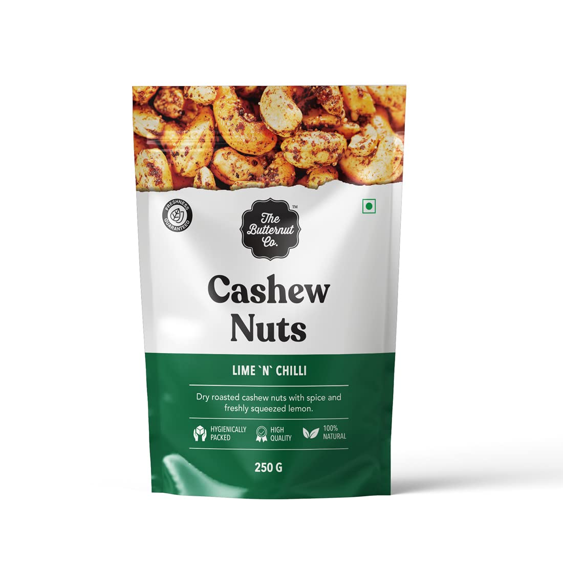 The Butternut Co. Cashew Nuts - Lime N Chilli - 250g, 100% Natural, High Protein & Fibre, Gluten Free, Vegan