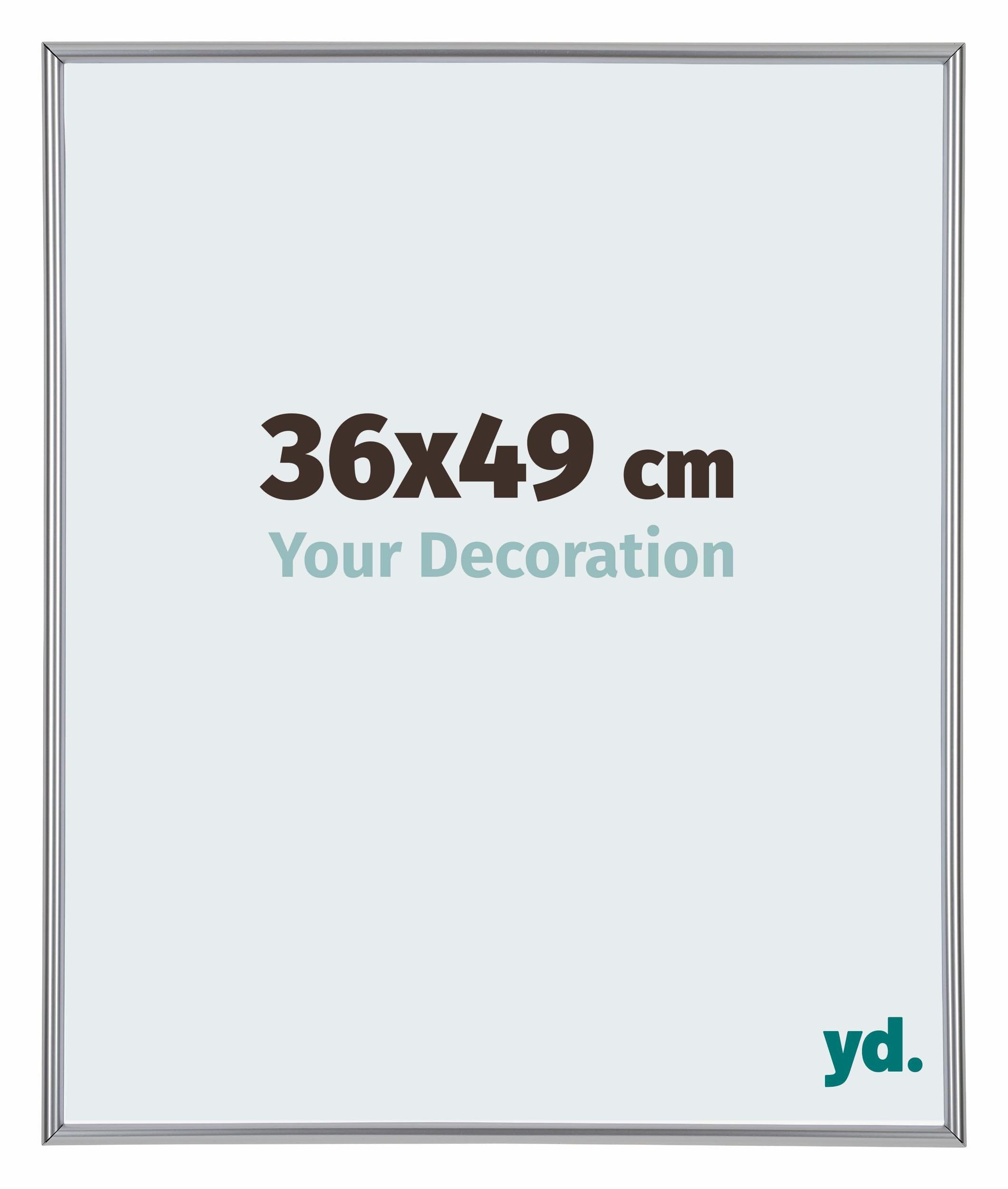 Your Decoration - Picture Frame 36x49 cm - Silver High Gloss - Decorative Wall Frame in Plastic with Antireflection - Frame 36x49 - Annecy