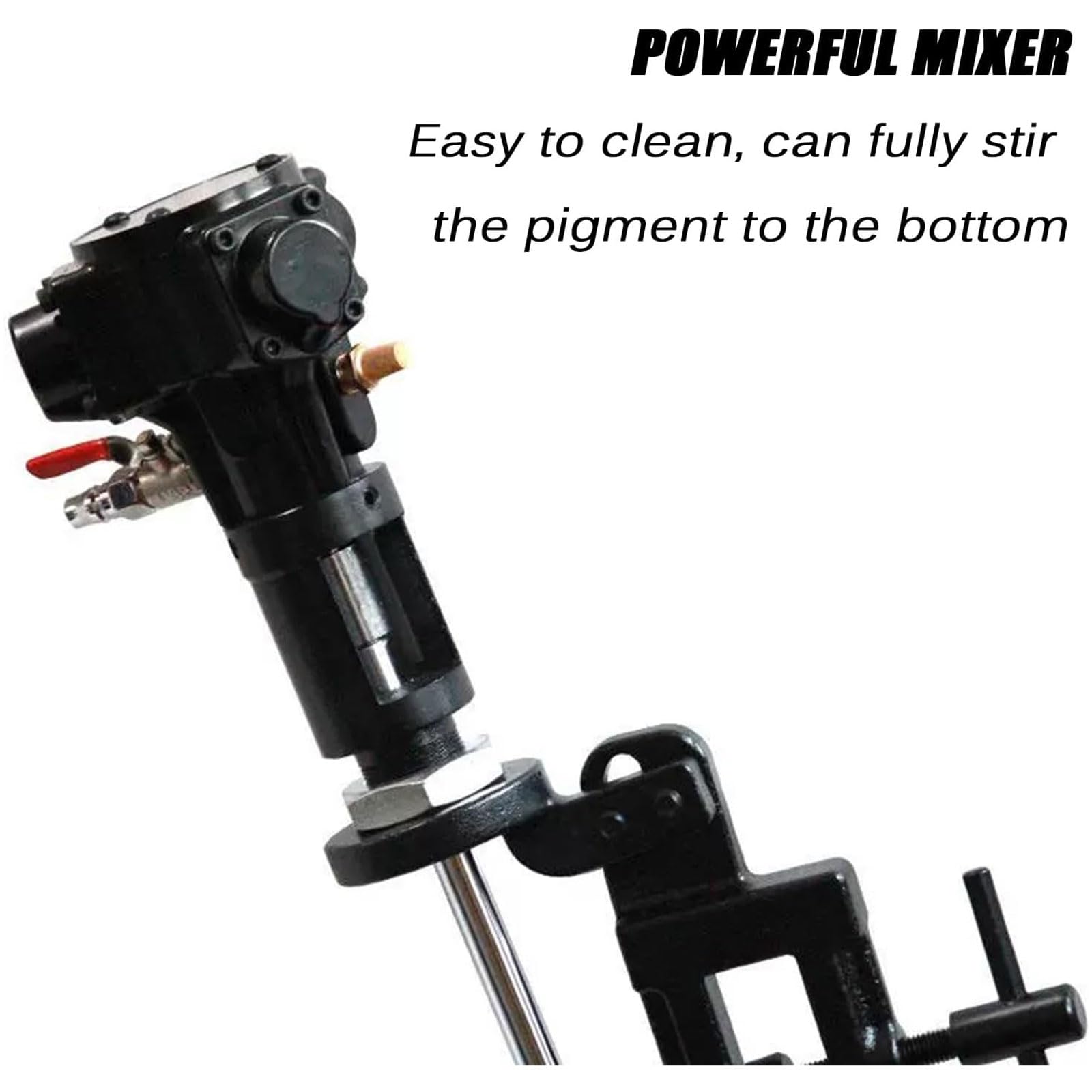 Mieszadło powietrzne, przenośny mikser 2500 obr./min z zaciskiem, ciśnienie robocze 6-8 kg, pręt 830 mm, ostrze 140 mm, idealny do farb, barwników, atramentów i kosmetyków