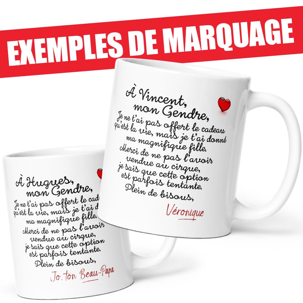 Tazza Personalizzata Per Genero Con Nome - Regalo Umoristico In Ceramica 325 Ml - Idea Compleanno E Natale - Manico Anti-Scottatura - 4