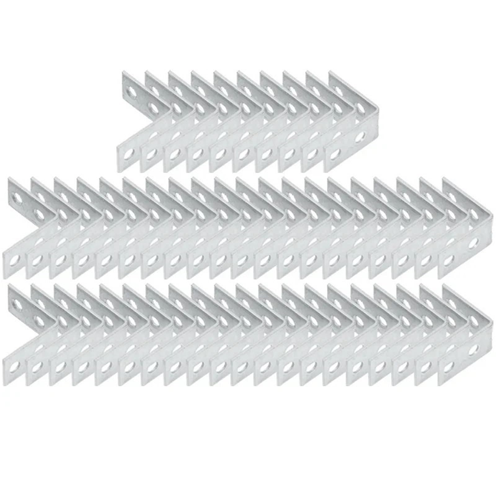 Cidegoo 50Pcs Corner Code Corner Brackets L-Shaped Connector Metal Wood Shelf Bracket Fixing Fastener Right Angle Braces Drawer Furniture Tools(50Pcs)