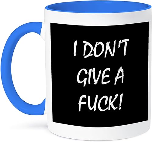 3dRose I Don'T Give A Fuck - Taza de 11 onzas, color azul