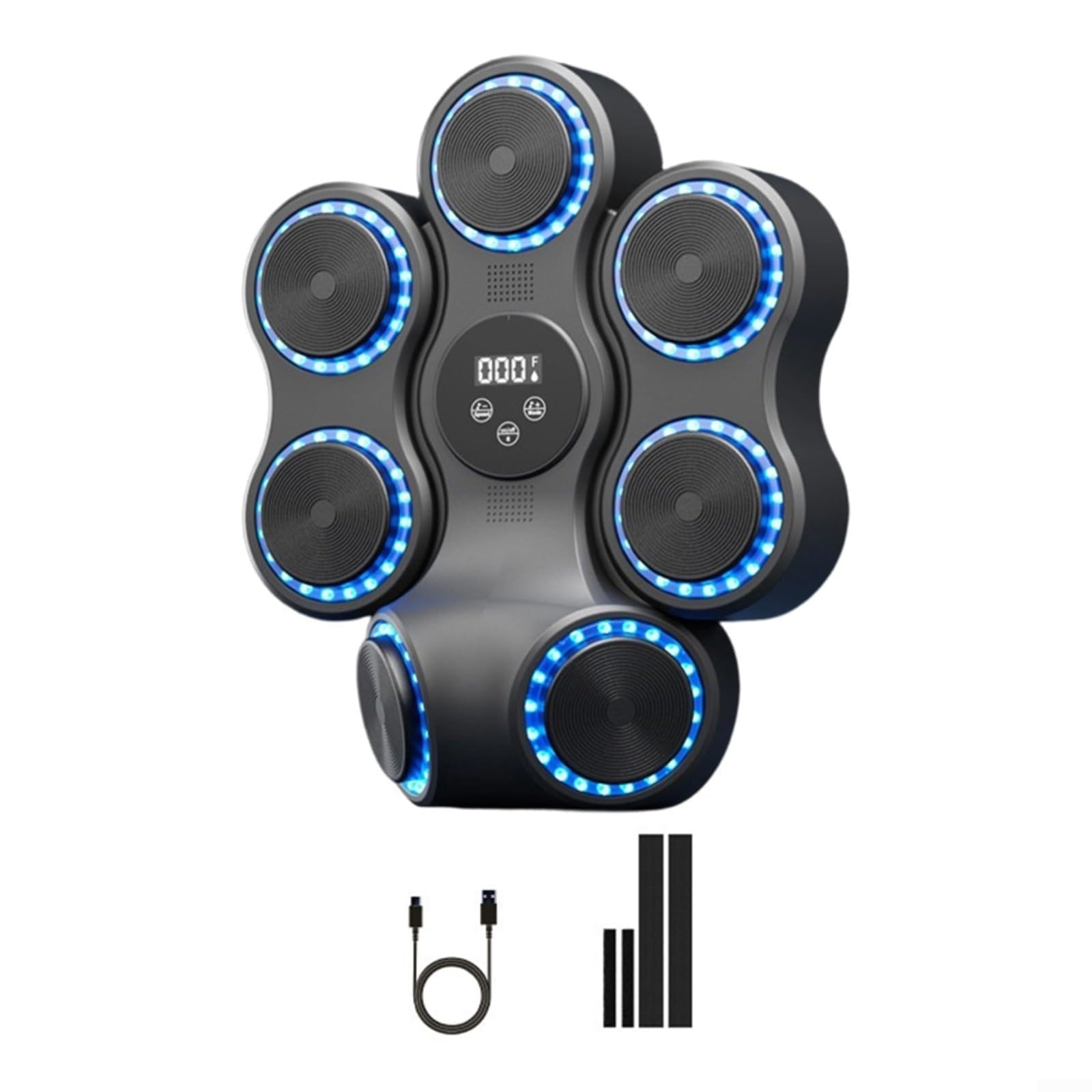 Megatwix Wall Mounted Music Boxing Machine for Adults, Interactive Punching Trainer with Music Playback, Rhythm Lighting and Intelligent Counter, Space-Saving Fitness Equipment,basic model