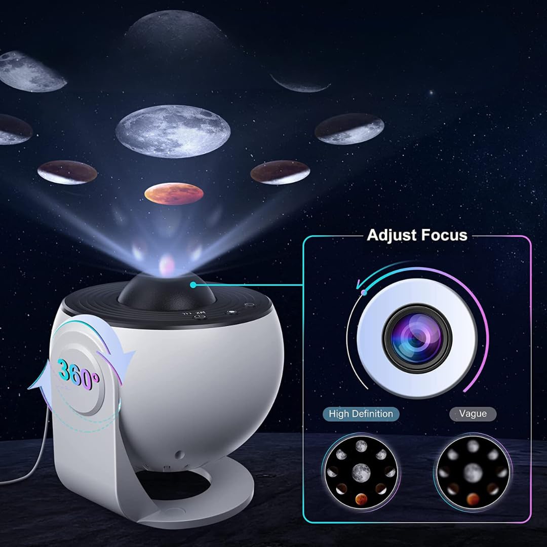 SPACE DOG Projektor galaktyk i domowe planetarium dla dzieci, 12 płyt w jakości HD, komentarz audio do obiektów niebieskich, projekcja galaktyk, gwiazd, planet i mgławic kosmicznych