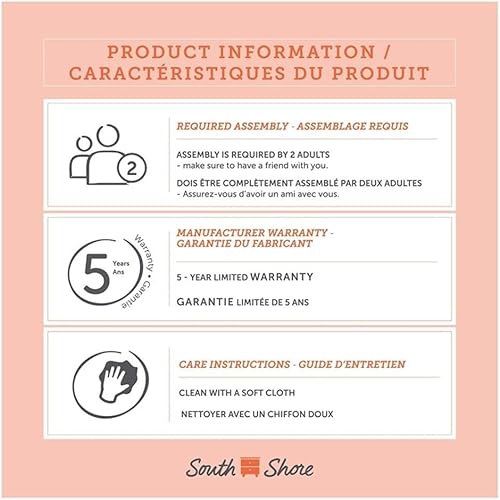 Miniatura 5 de south shore Savannah con cajón mesita de noche Madera Blanco puro