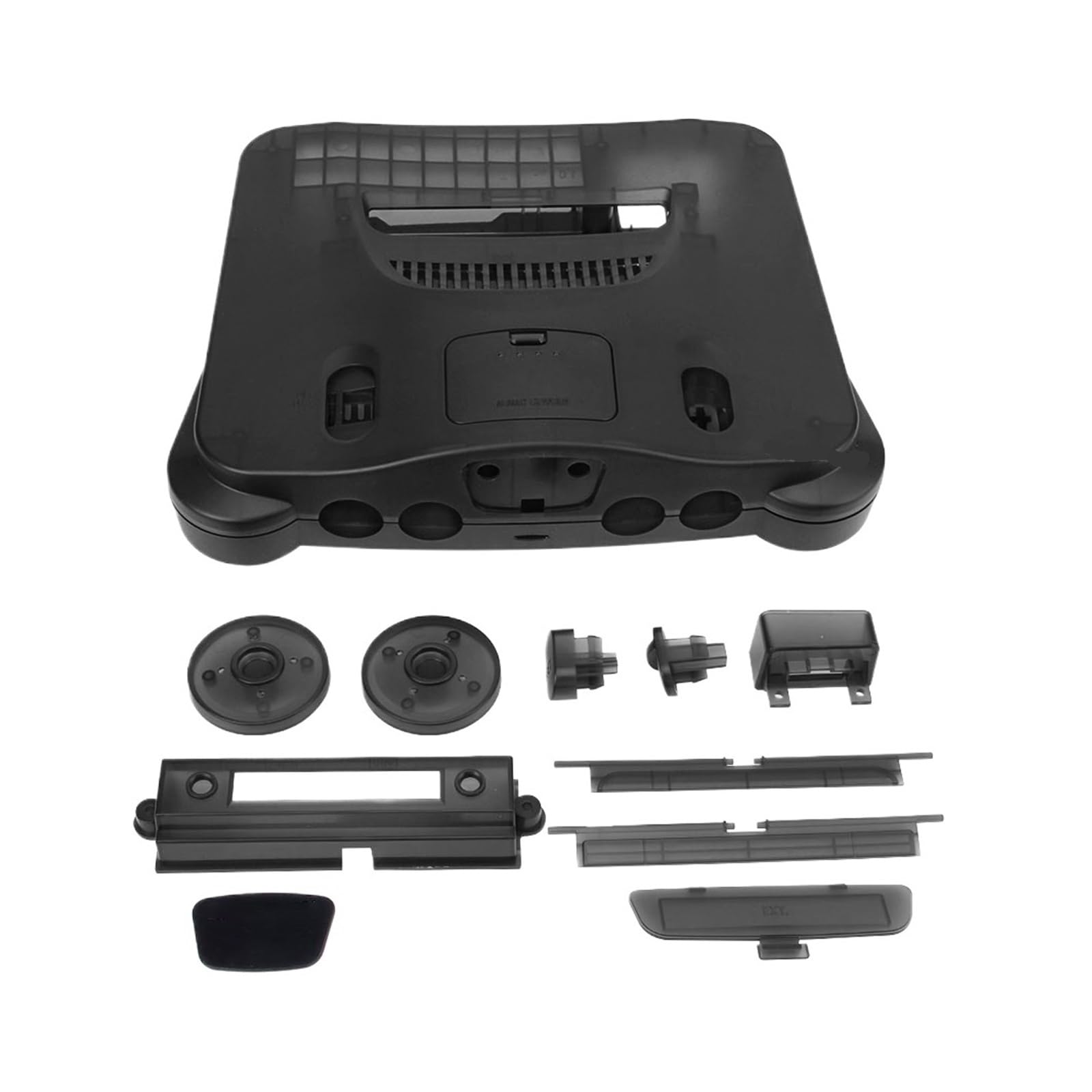 Custodia Di Ricambio Trasparente For Console For Videogiochi Retrò In 7 Colori, Custodia Traslucida, Compatibile Con Nintendo N64(TRN Black)