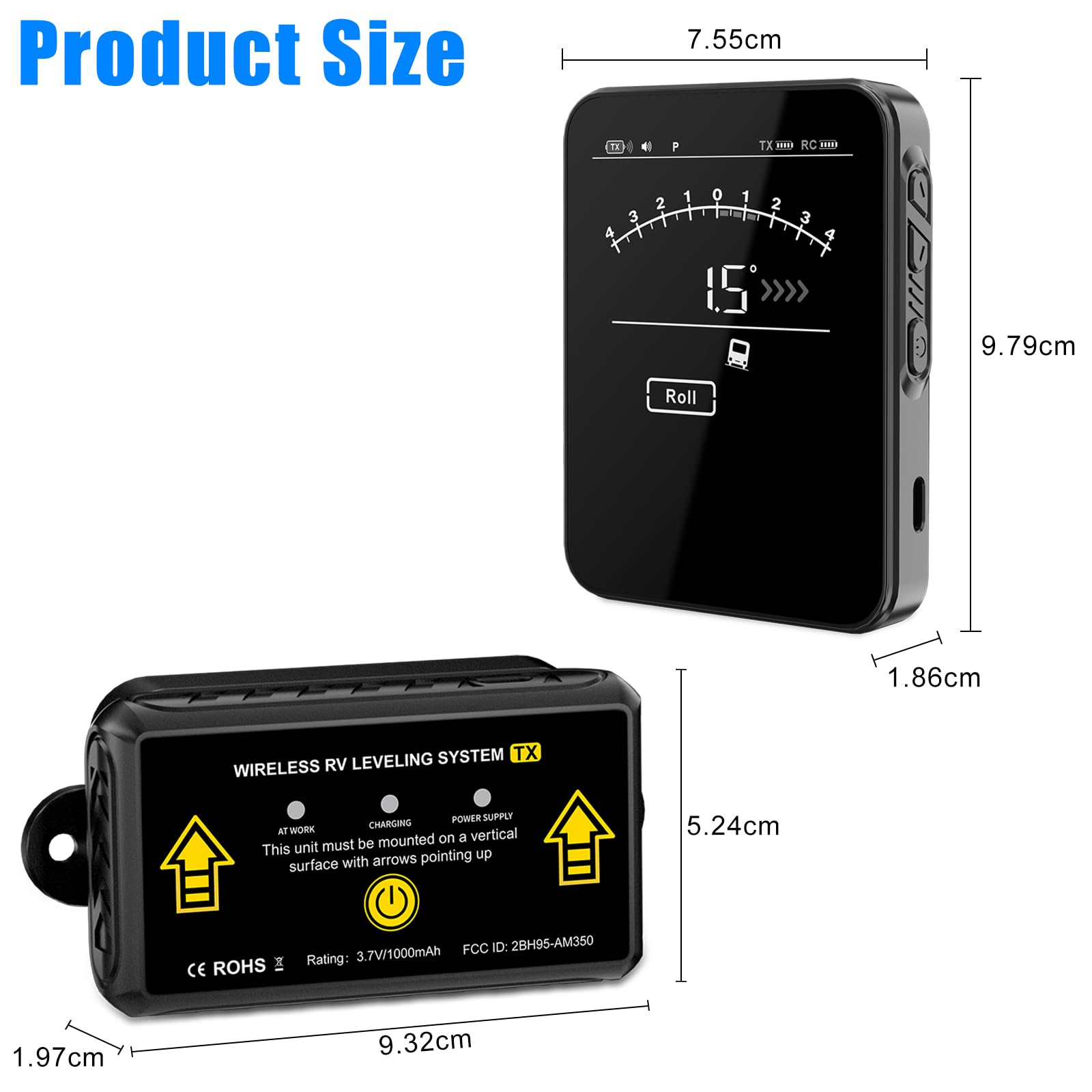 OBEST Niveau camping car, Système de Nivellement Camping-Car, Niveaux Caravane, RV leveller Connexion sans Fil, Nivellement pour Caravane, Accessoires Camping Car Caravane Van aménagé Universel