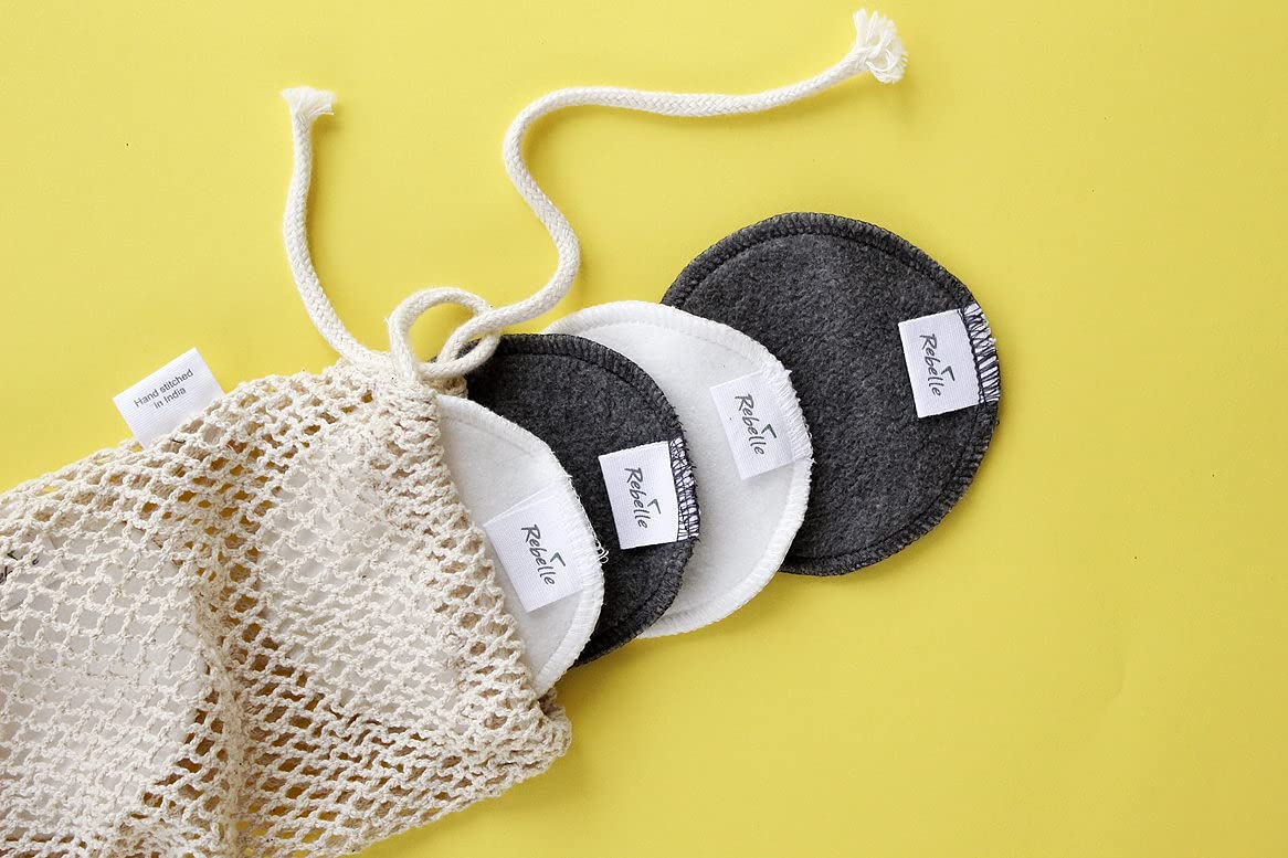 Rebelle (Pack of 6) Bamboo Cotton Reusable Makeup Remover | Facial Cleansing Remover Pads-image-22