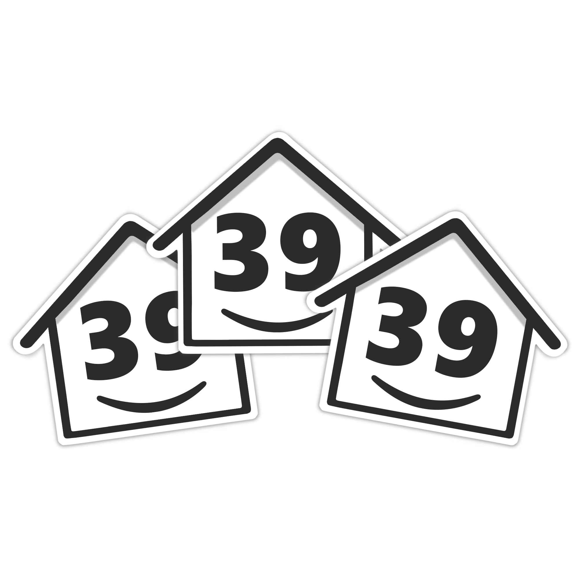 3 x Bin Numbers for Wheelie Bins, 1-99, 15cm ‘Happy House’ Design Dustbin Stickers, Easy Application Stick On Number Stickers - Weatherproof Self Adhesive Vinyl, Black (21) — view 57