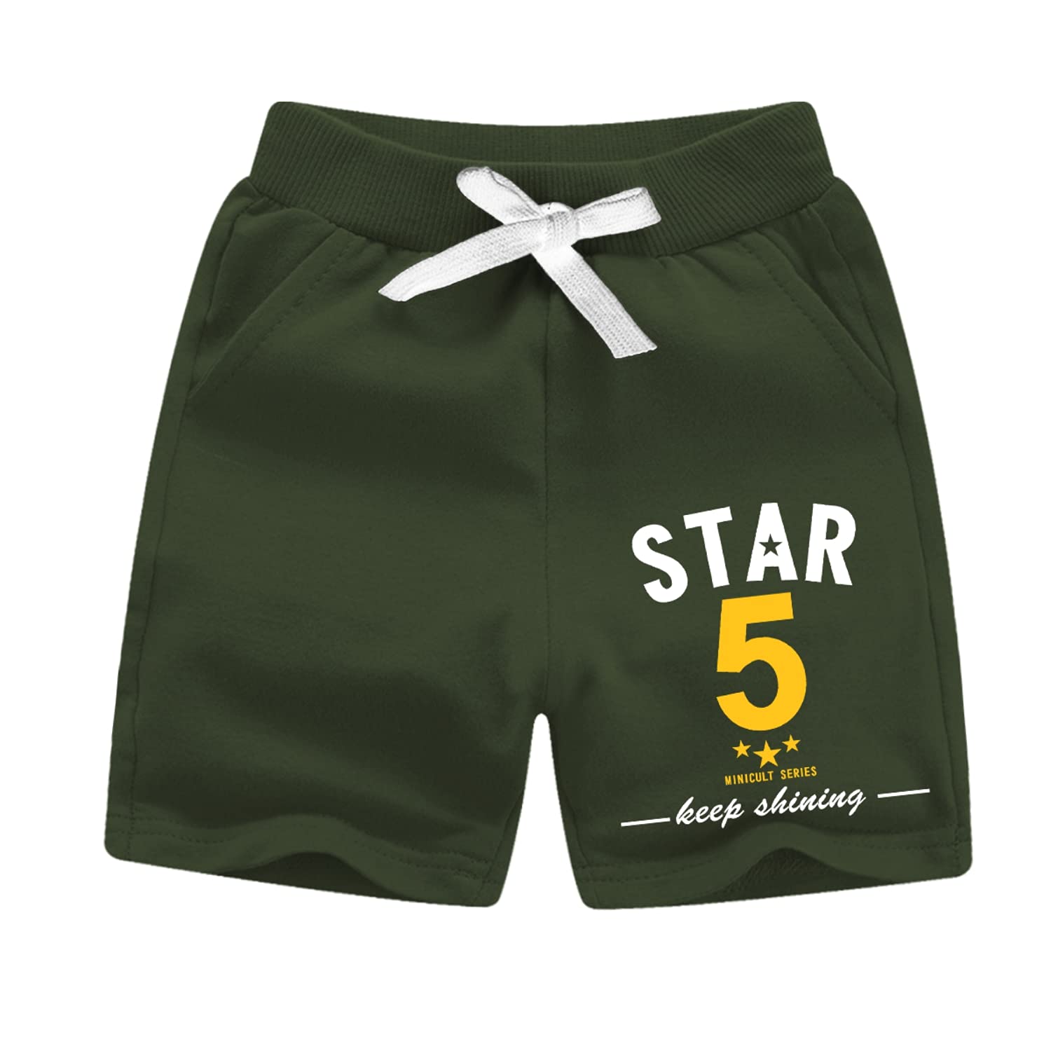 minicult Cotton Loopkint Boys Shorts with Drawstring and Pockets(Pack of 3)(Red)(9-10 Years) 2