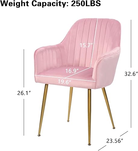 Miniatura 16 de thksbought Juego de 2 sillas de terciopelo y sillas decorativas tapizadas con patas chapadas en oro para sillas de sala de estar (gris) Conjunto