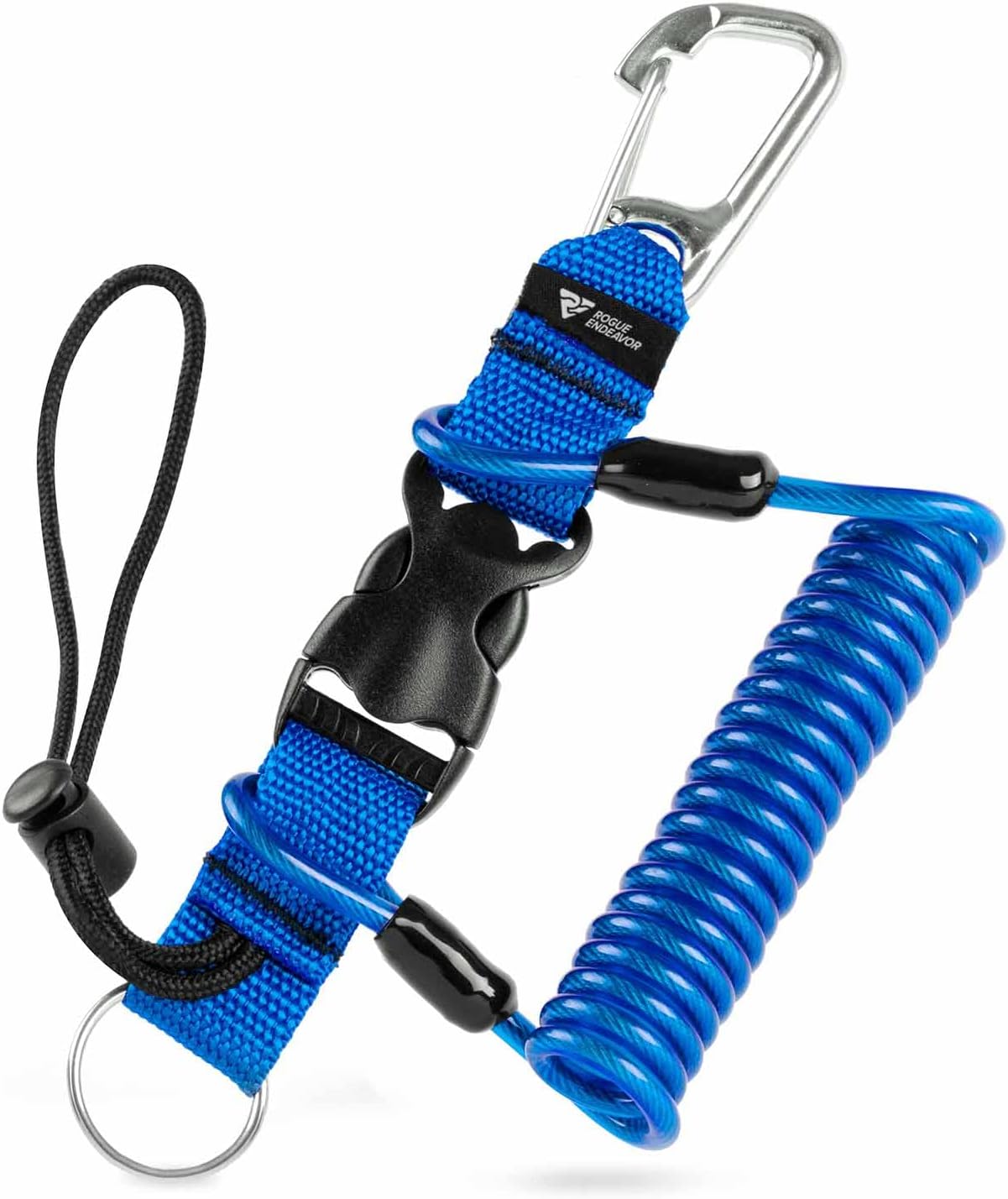 Rogue Endeavor Heavy Duty Dive Snappy Coil, Stainless Clip, Split Ring