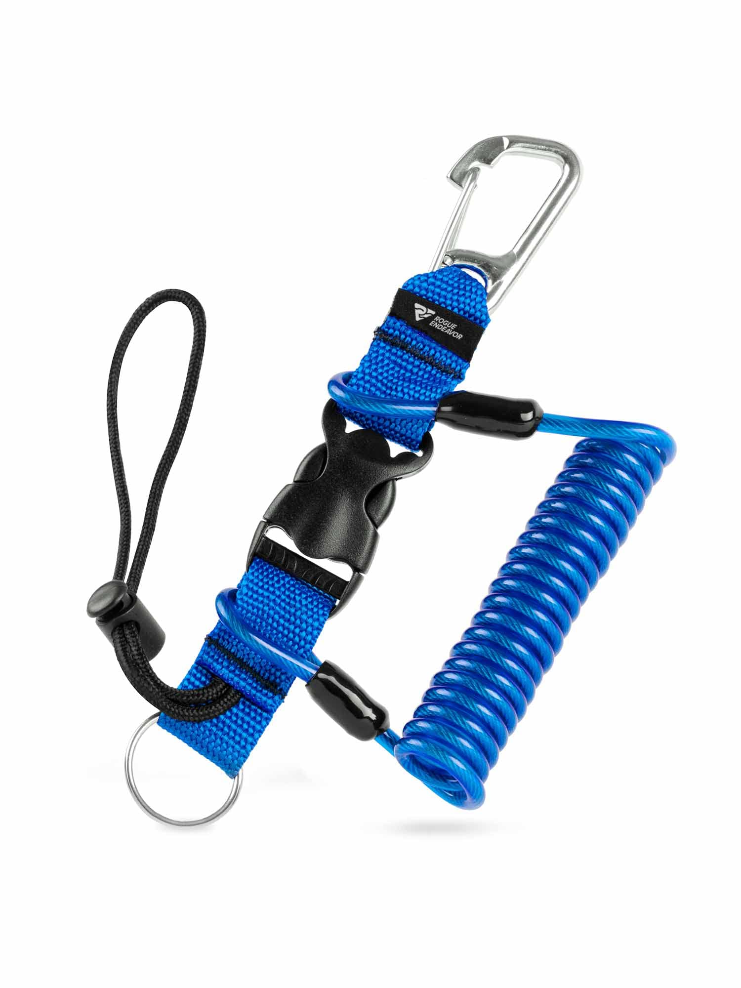 Rogue Endeavor'Rogue Endeavor Dive Clip, Stainless Steel,Split Ring & Clip Lanyard,Quick Release Buckle,36'' Steel Core, Cameras/Lights/Tools'